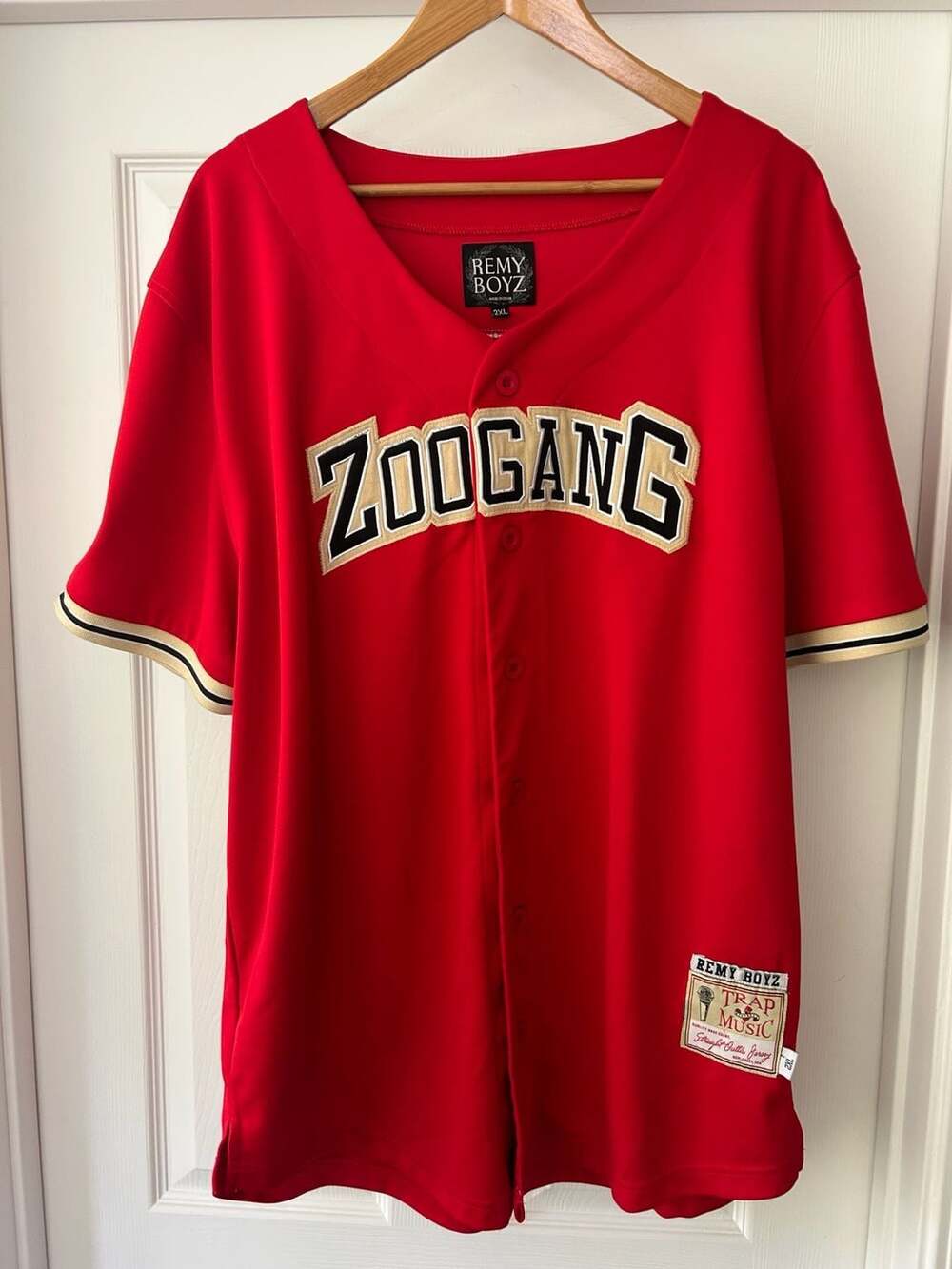 Remy Boyz Zoogang Trap Music Baseball Jersey Red Size 2XL